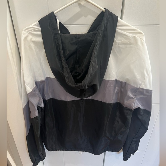 SHEIN LUNE Color Block Drawstring Hooded Wind Jacket - Picture 5 of 6